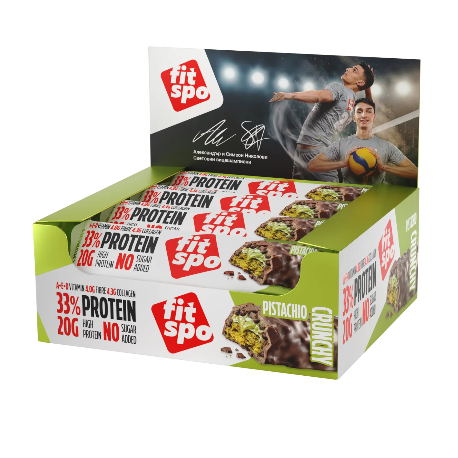 FitSpo Protein bar Crunchy Pistachio 60g