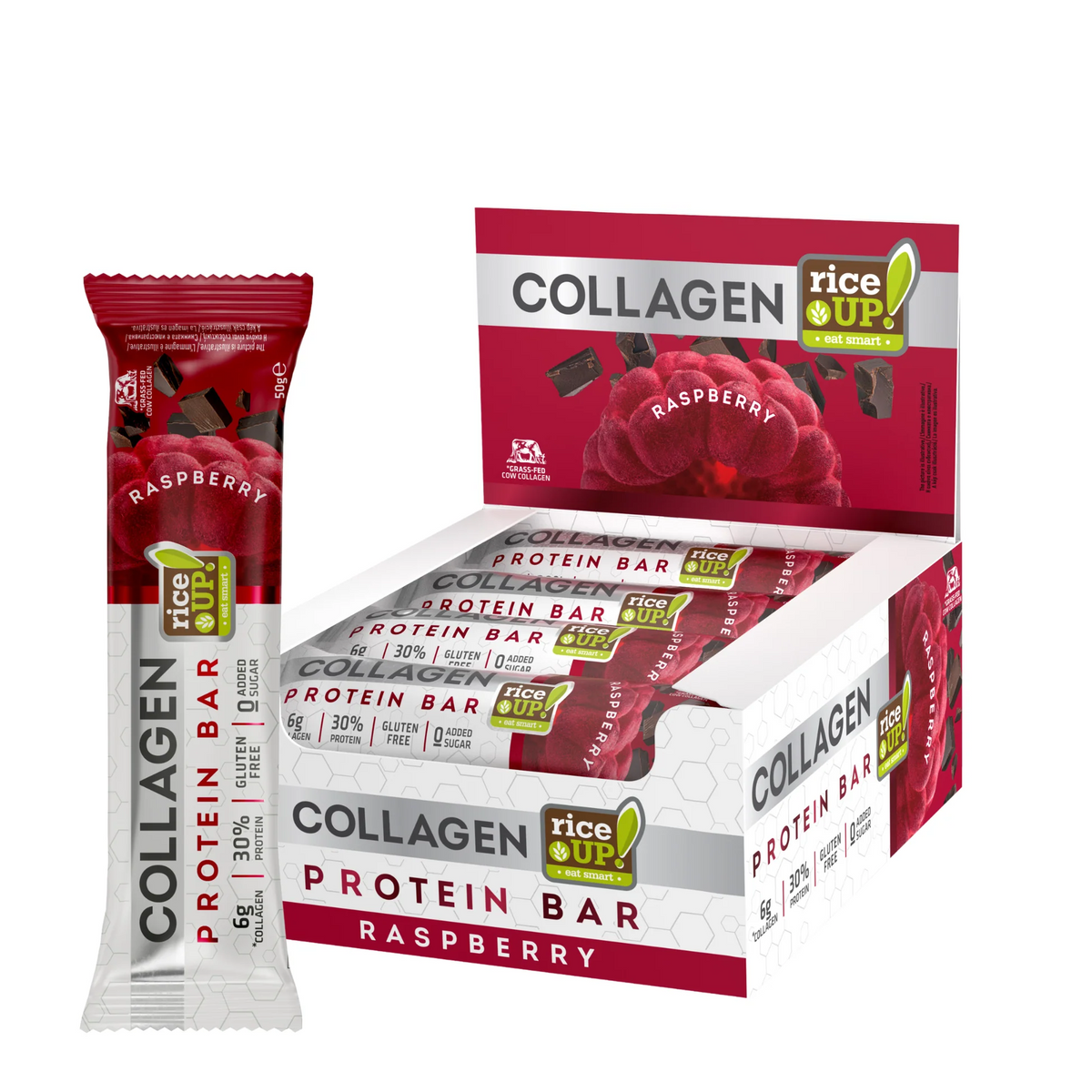RiceUP! Collagen Protein bar Raspberry 50g