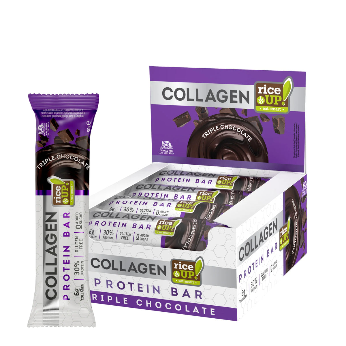 RiceUP! Collagen Protein bar Triple Chocolate 50g